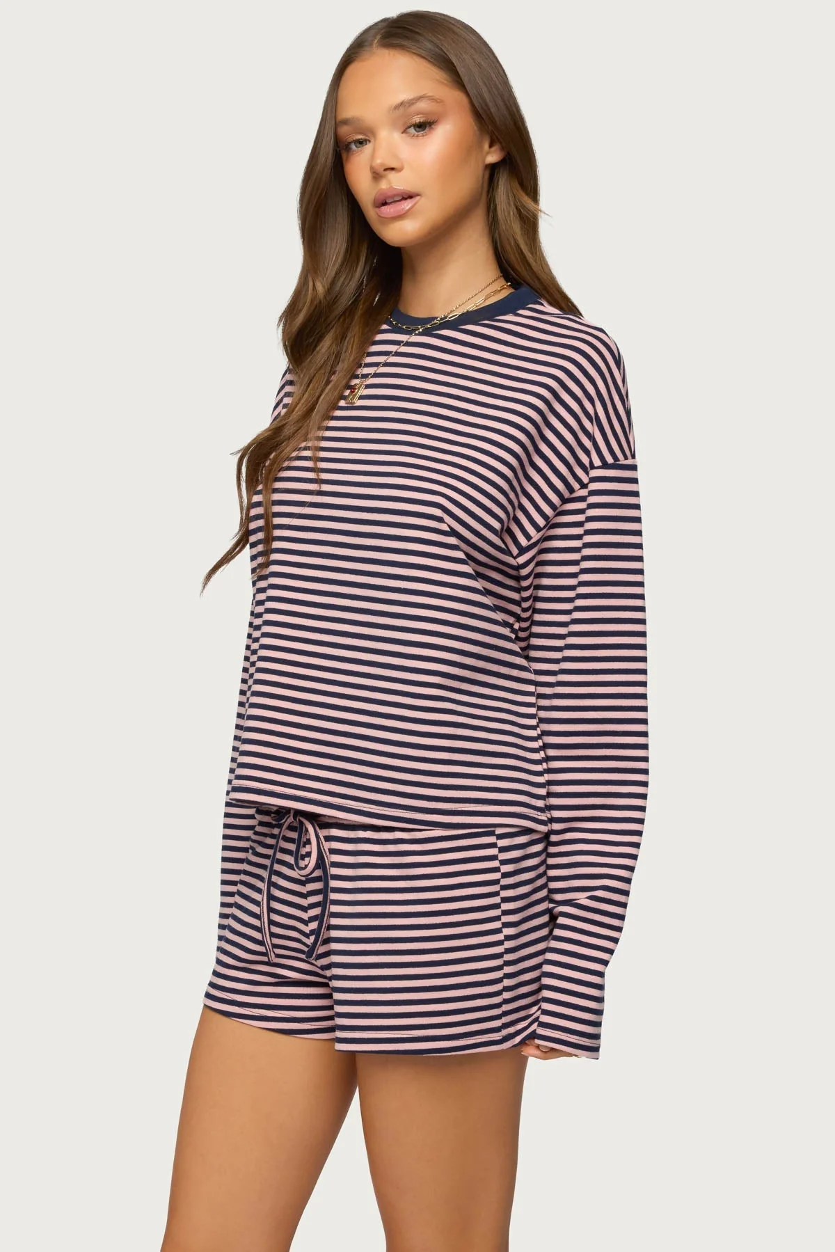 Jainee Striped Long Sleeve T Shirt - Image 3