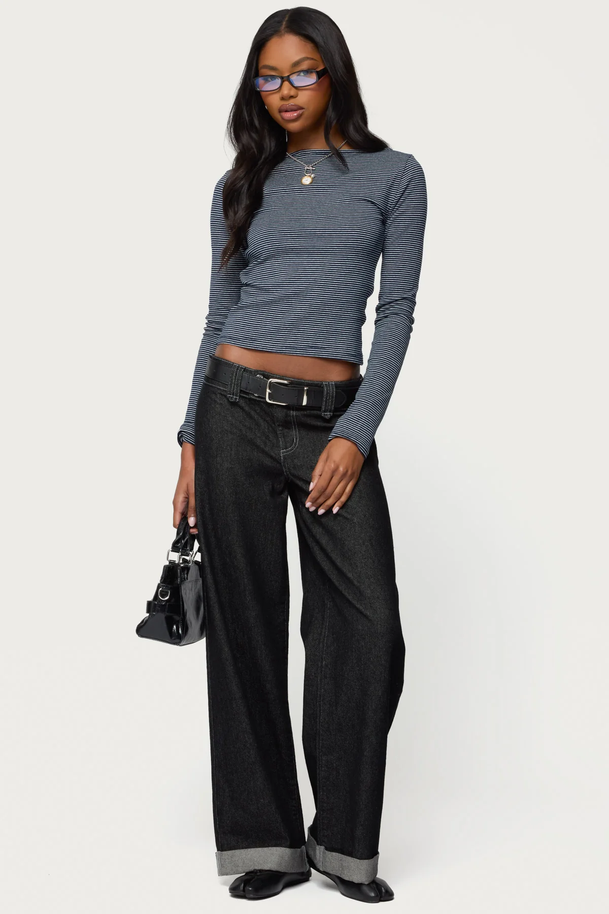 Loria Striped Boat Neck Top - Image 2