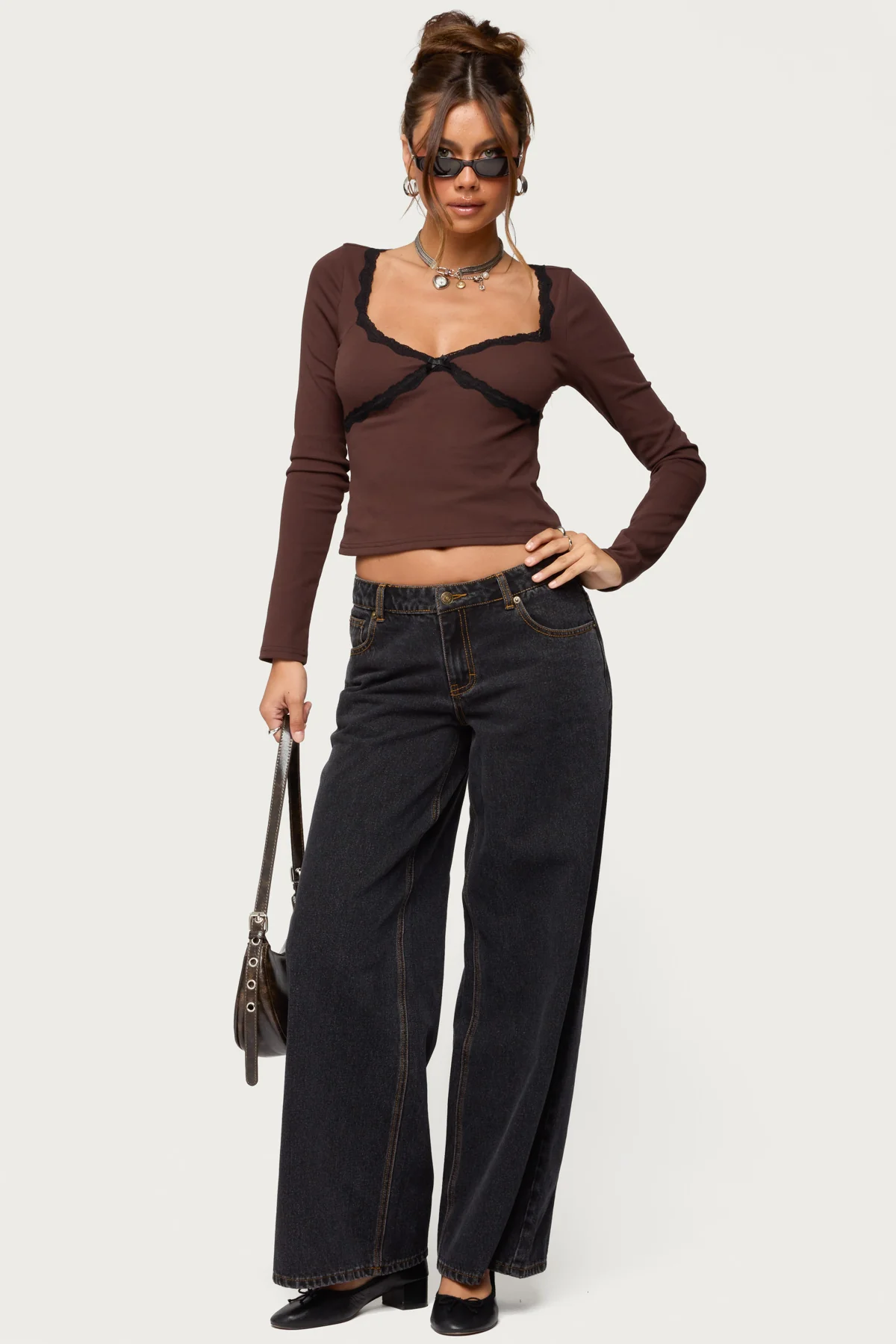 Porta Contrast Lacey Top - Image 5