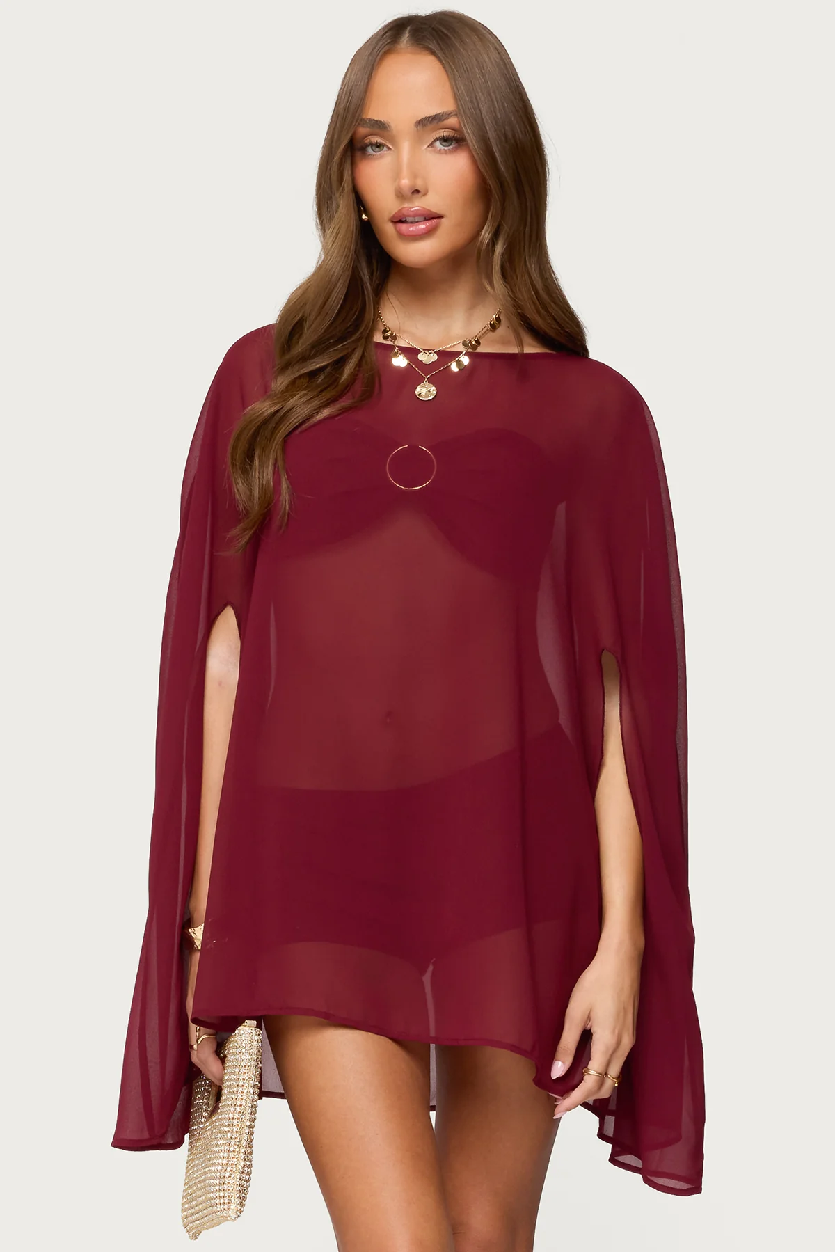 Mckenzie Sheer Chiffon Poncho - Image 2
