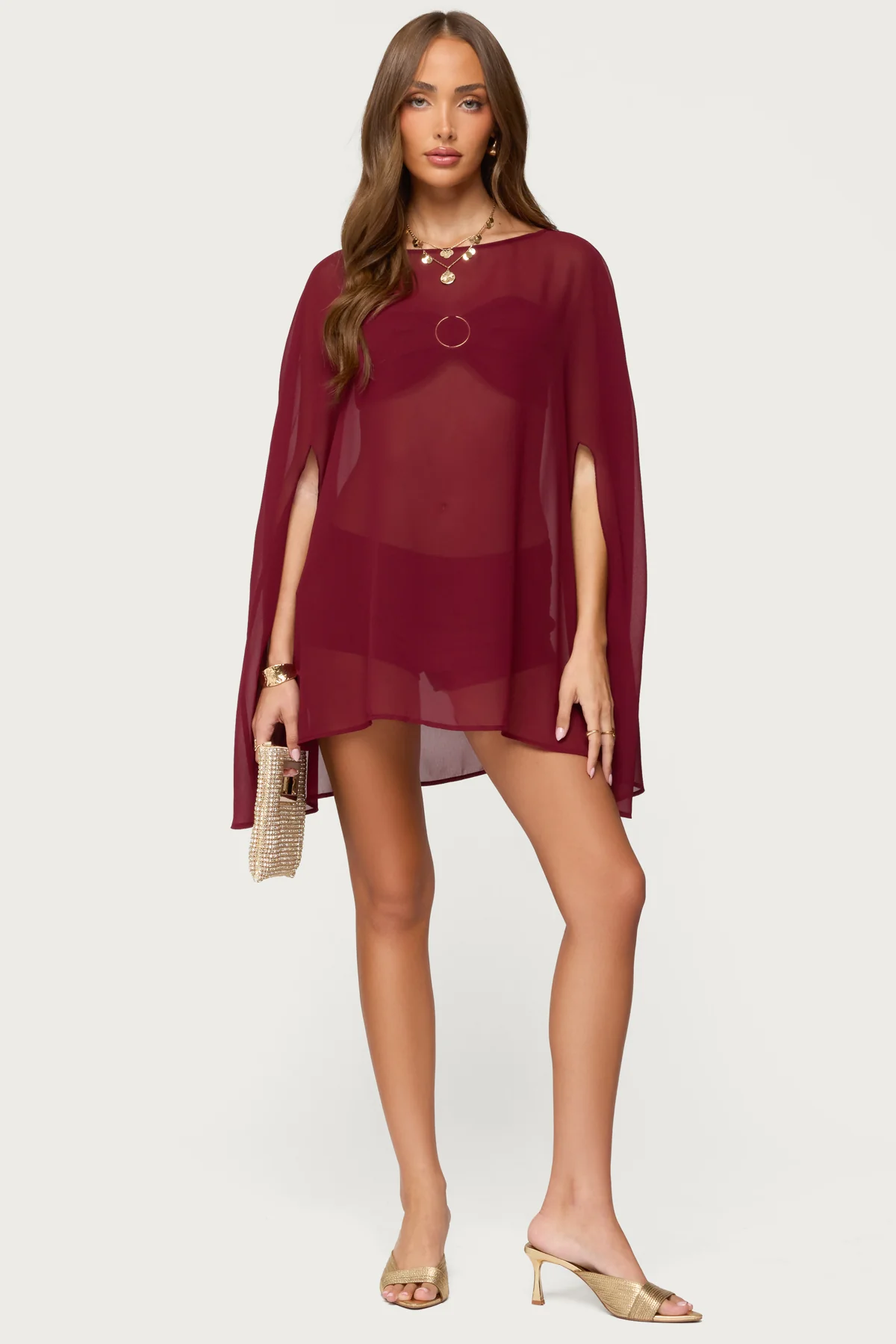 Mckenzie Sheer Chiffon Poncho - Image 6