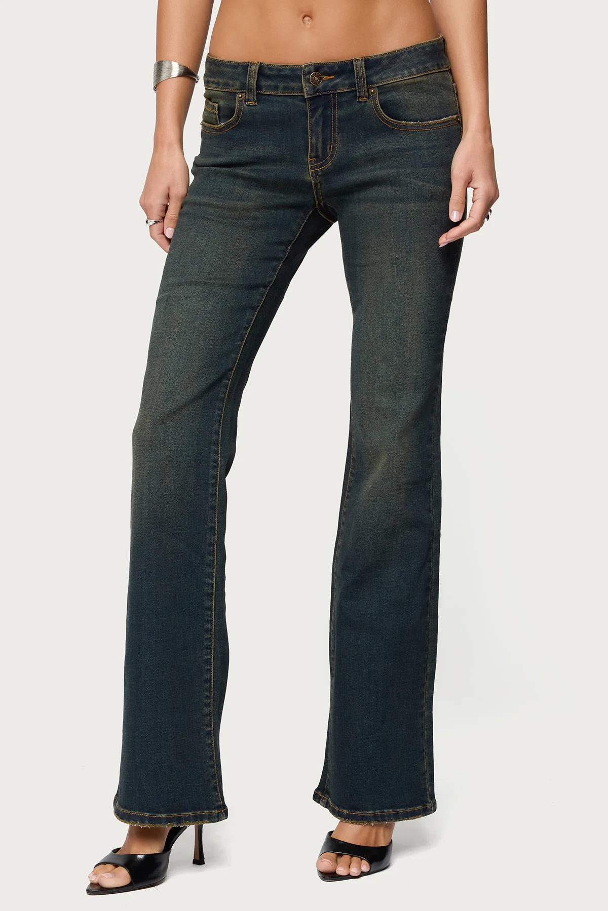 Tez Vintage Washed Low Rise Bootcut Jeans - Image 3