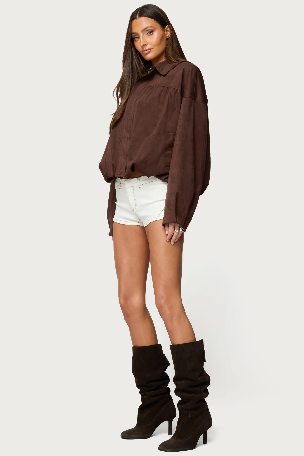 Alberta Faux Suede Bubble Jacket - Image 4