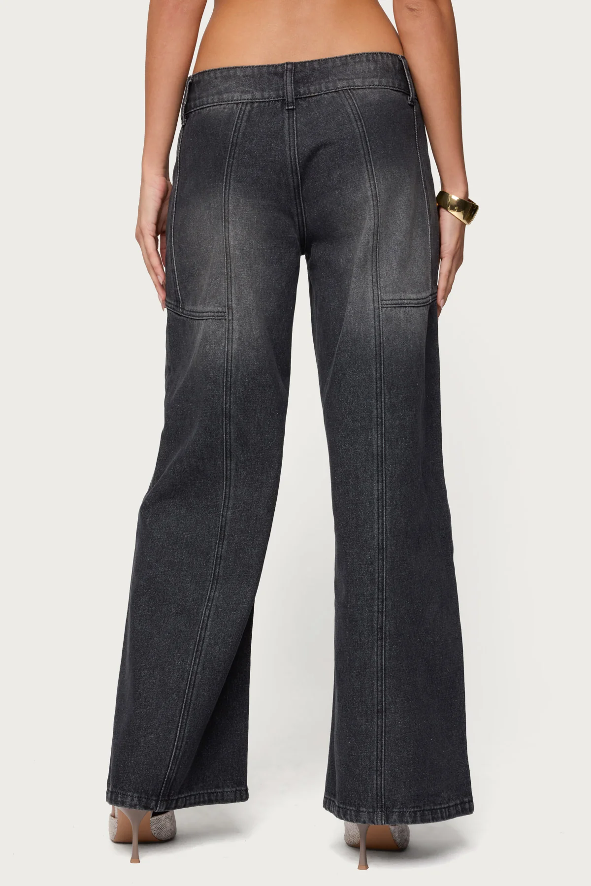 Charlize Stitched Washed Low Rise Baggy Jeans - Image 4