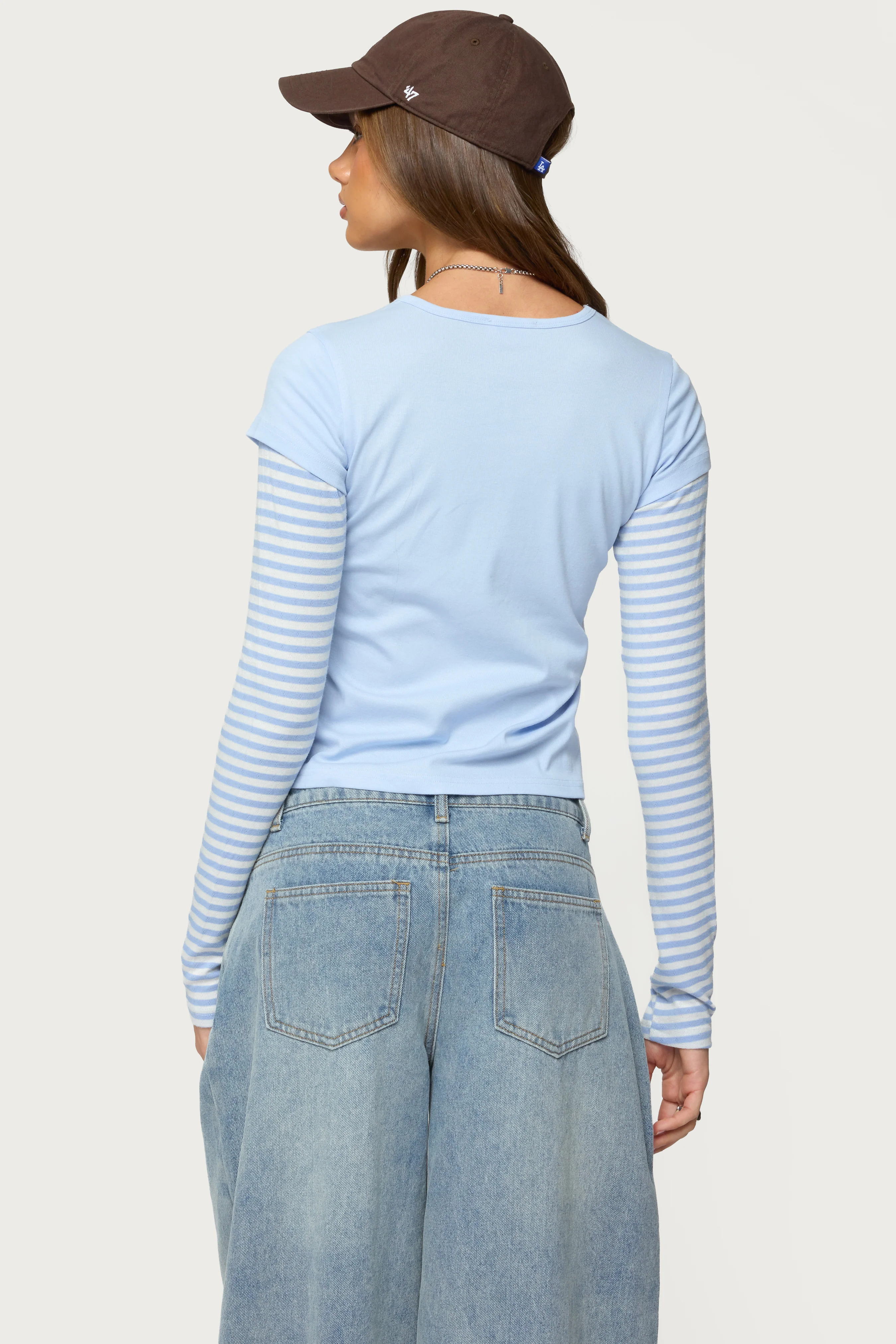 Stripey Layered Long Sleeve T Shirt - Image 5