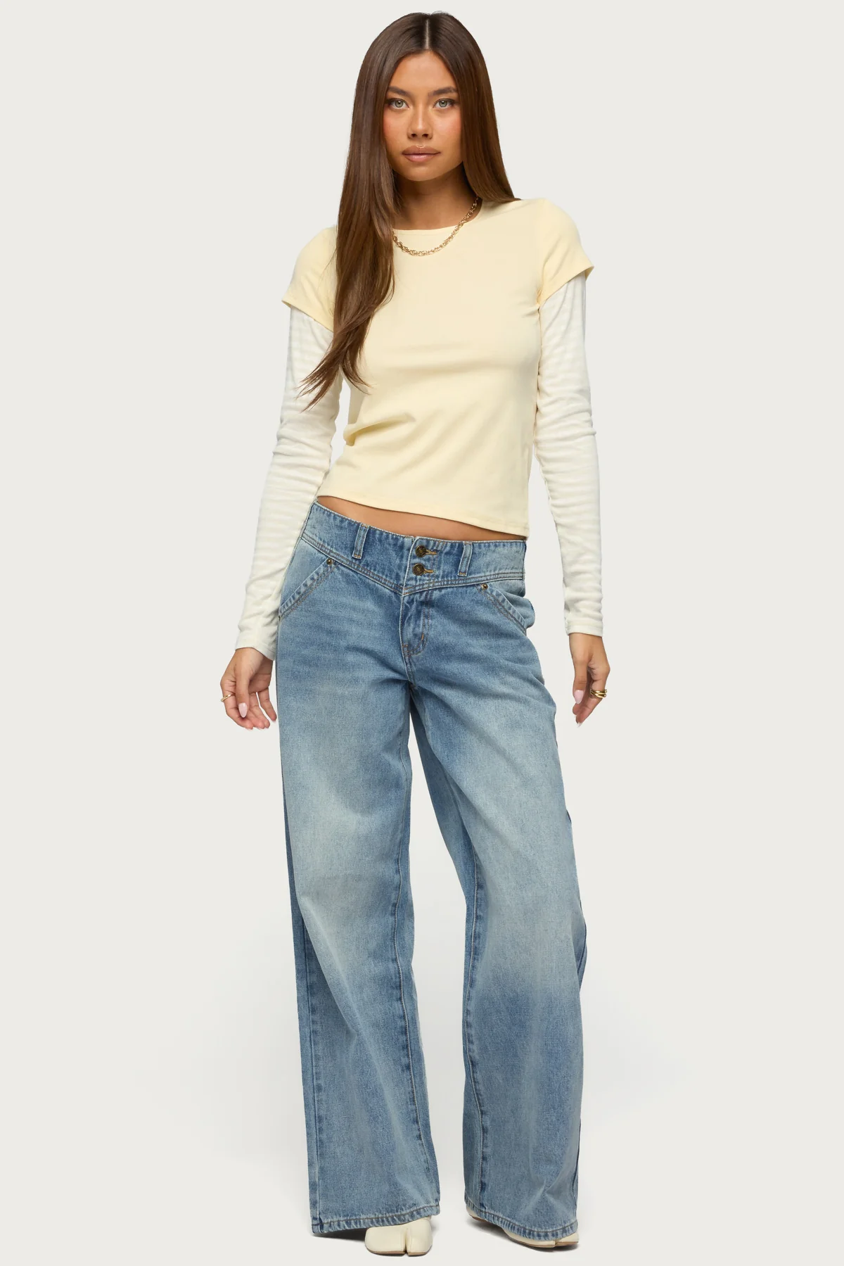 Stripey Layered Long Sleeve T Shirt - Image 4