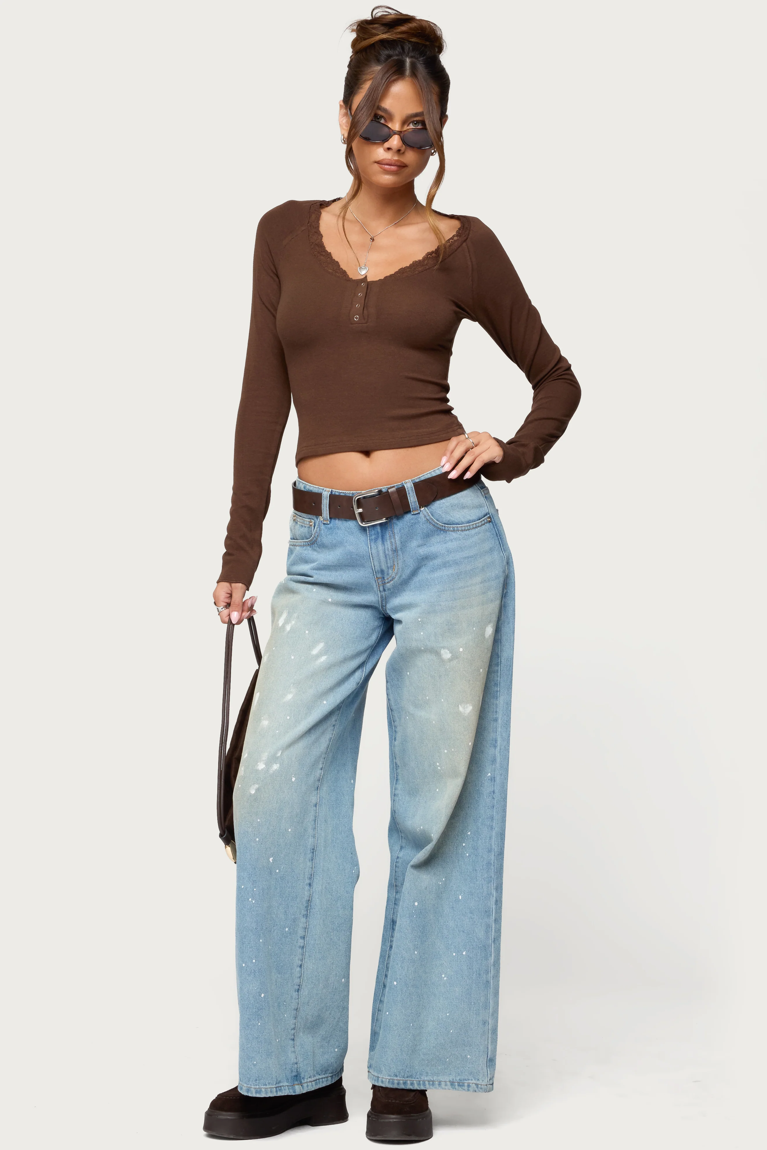 Shanah Lacey Henley Top - Image 2
