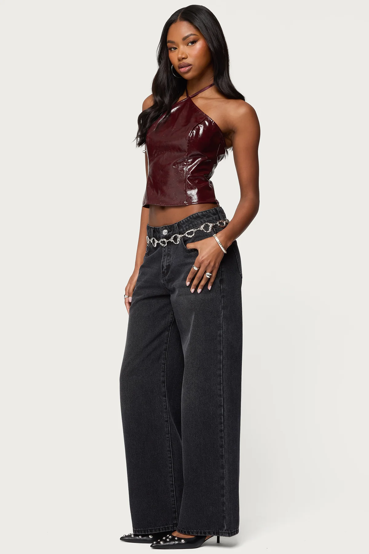 Hailie Faux Leather Halter Top - Image 5