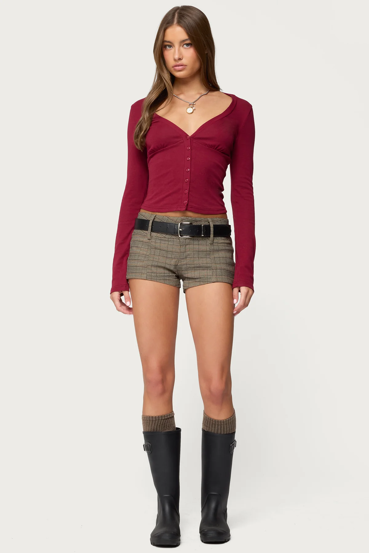 Charla V Neck Button Up Top - Image 4