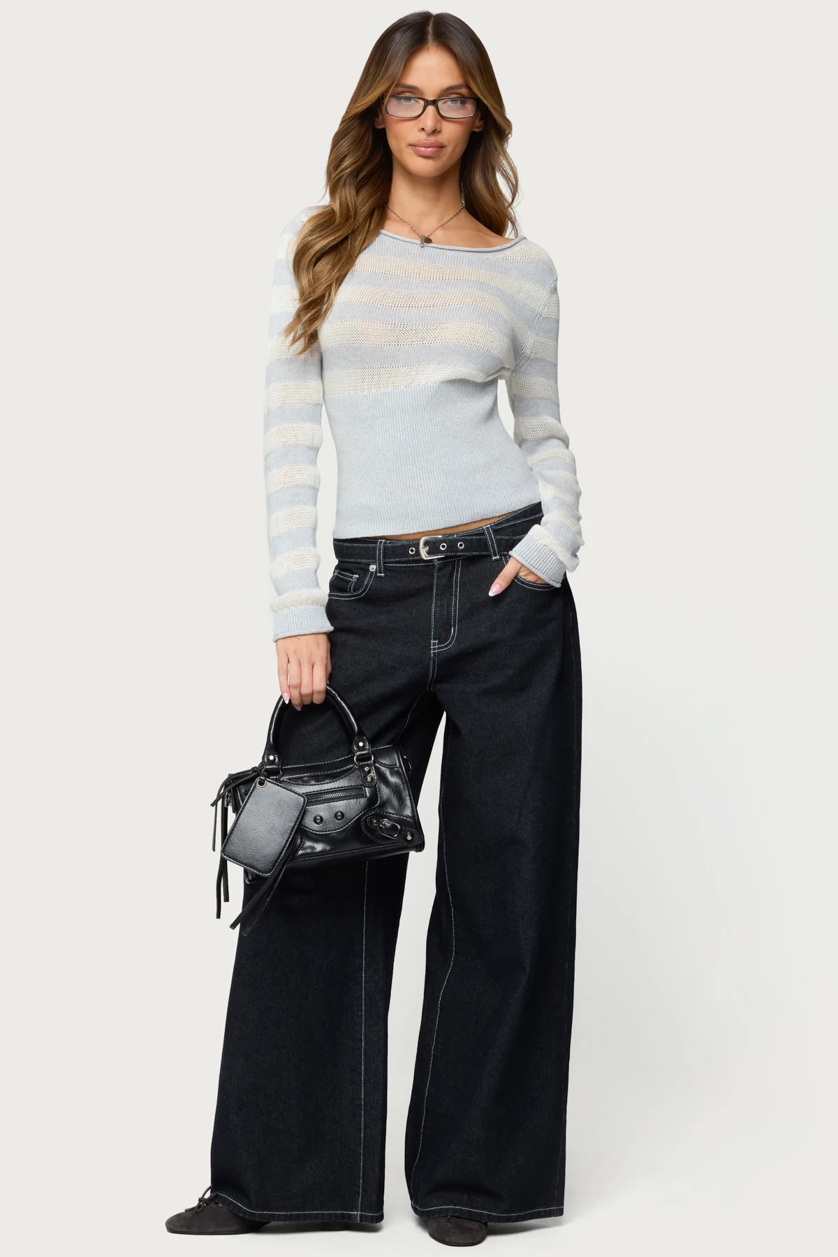 Cornella Boat Neck Striped Knit Top - Image 2