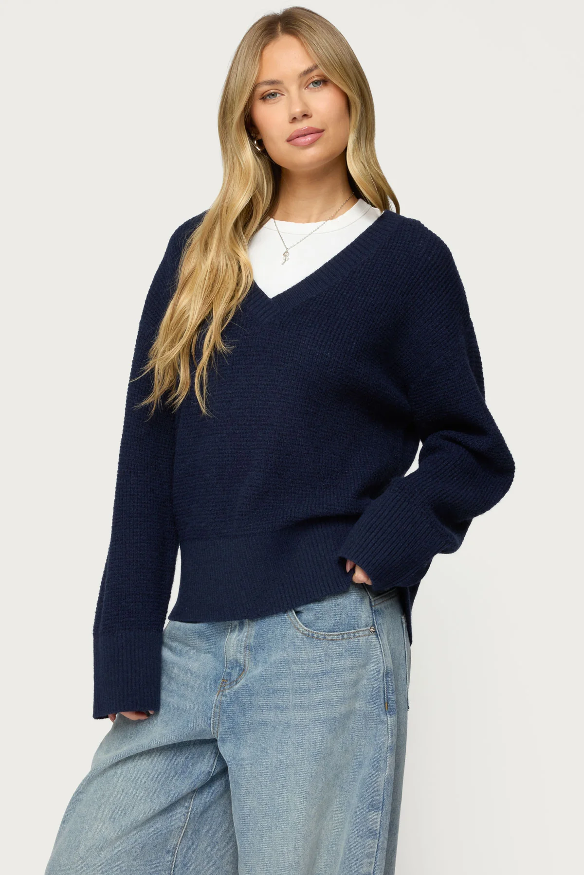 Bluebell Oversized Waffle Knit Sweater - Image 3