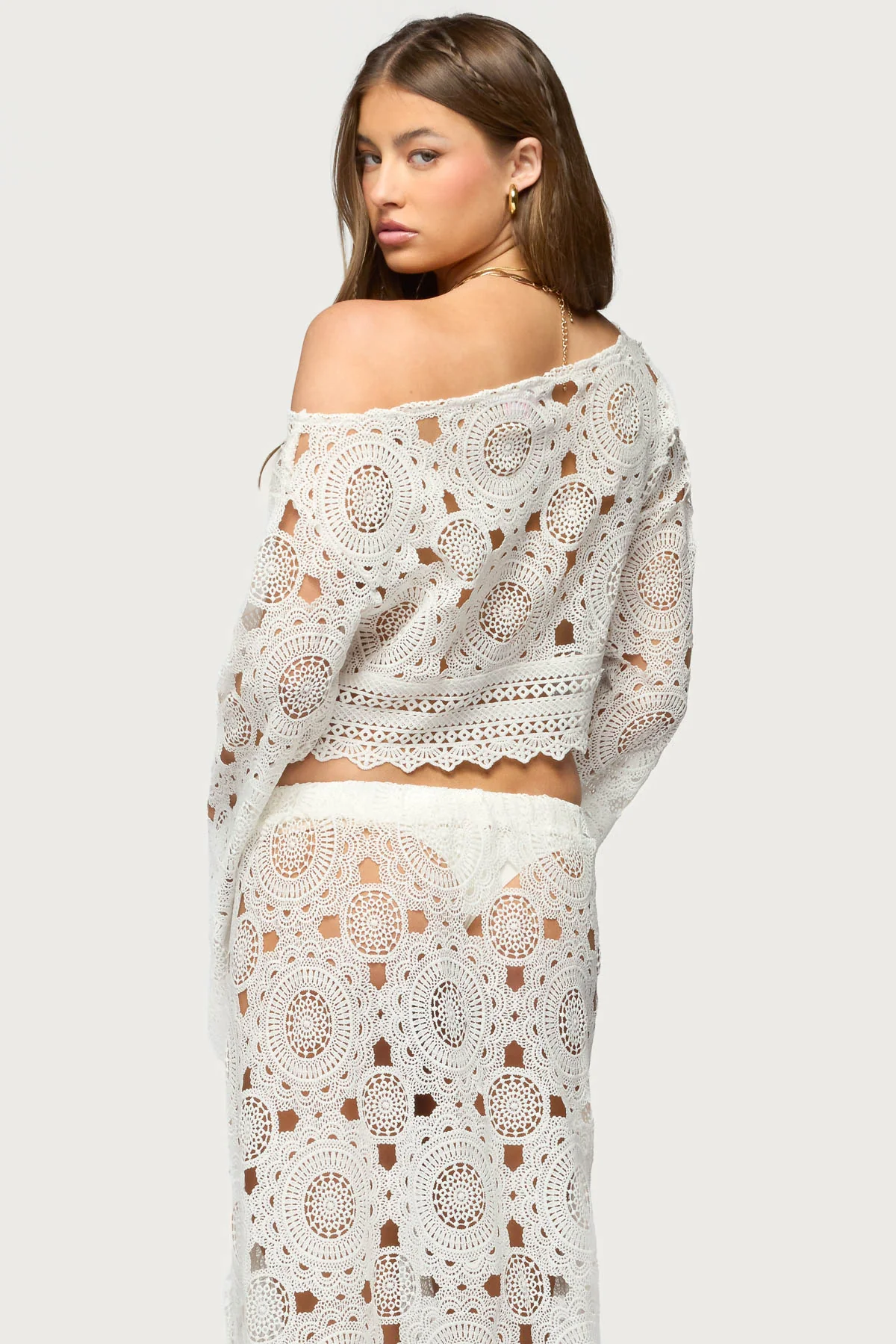 Milana Sheer Lace Off Shoulder Top - Image 5