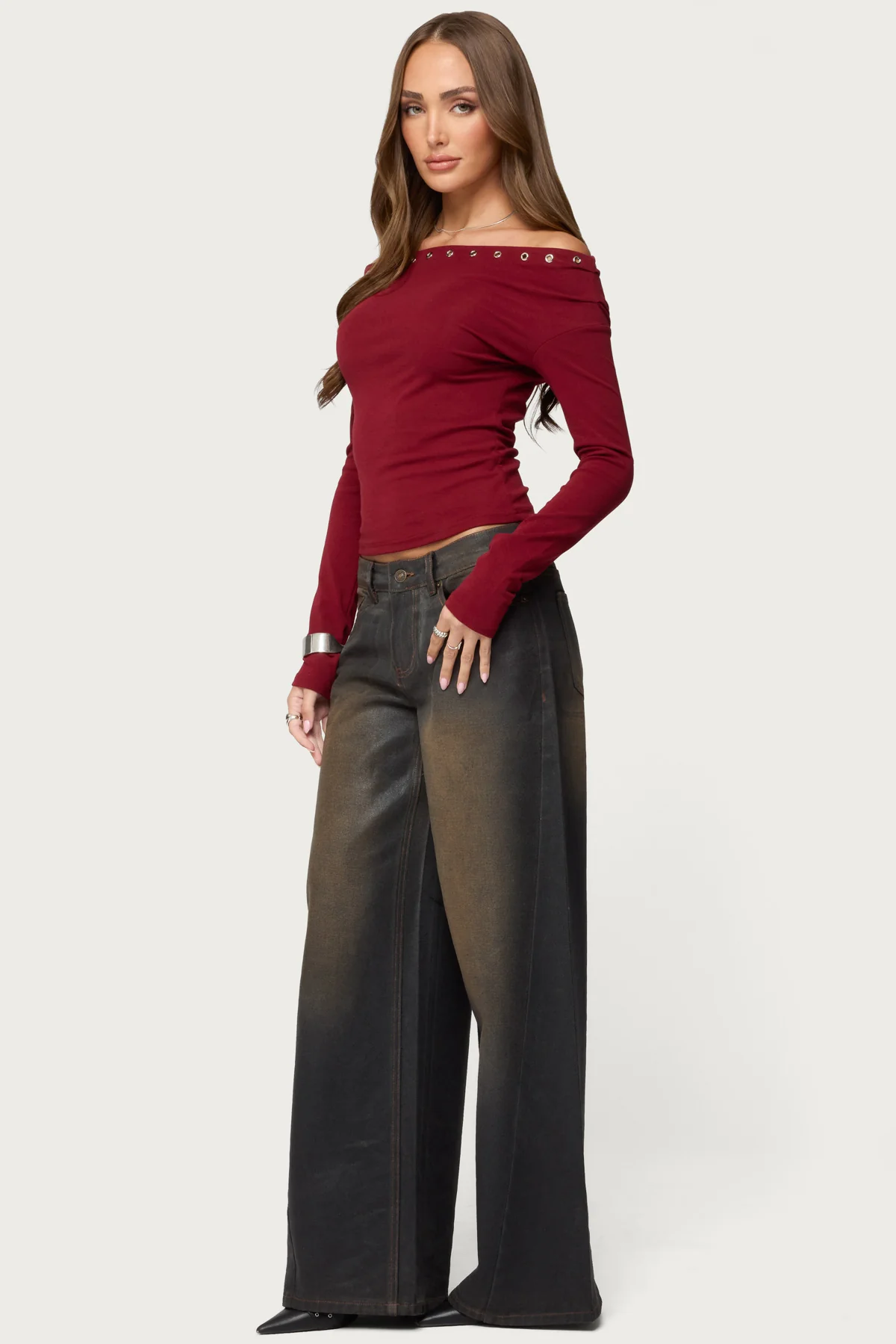 Rebekka Grommet Off Shoulder Top - Image 4