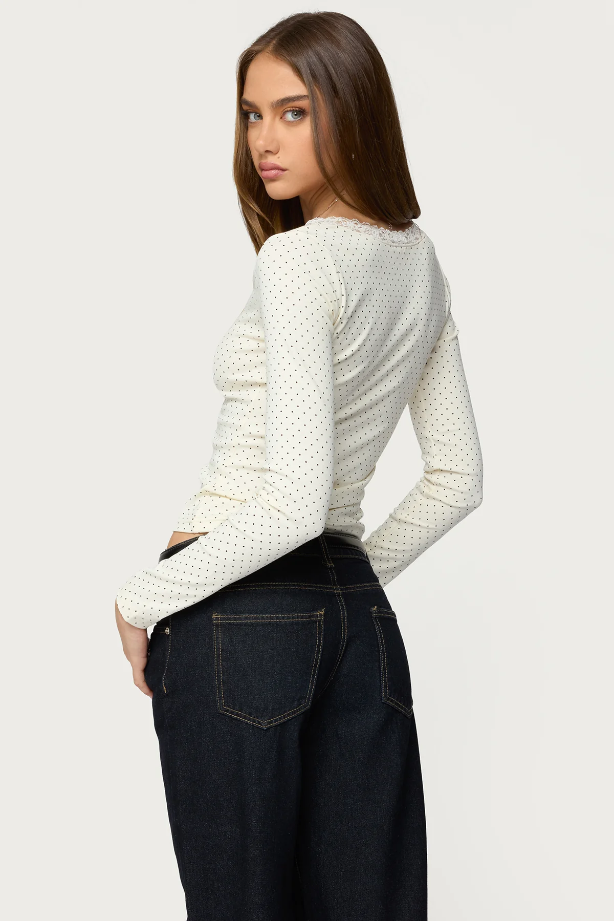Morah Lacey Polka Dot Top - Image 5
