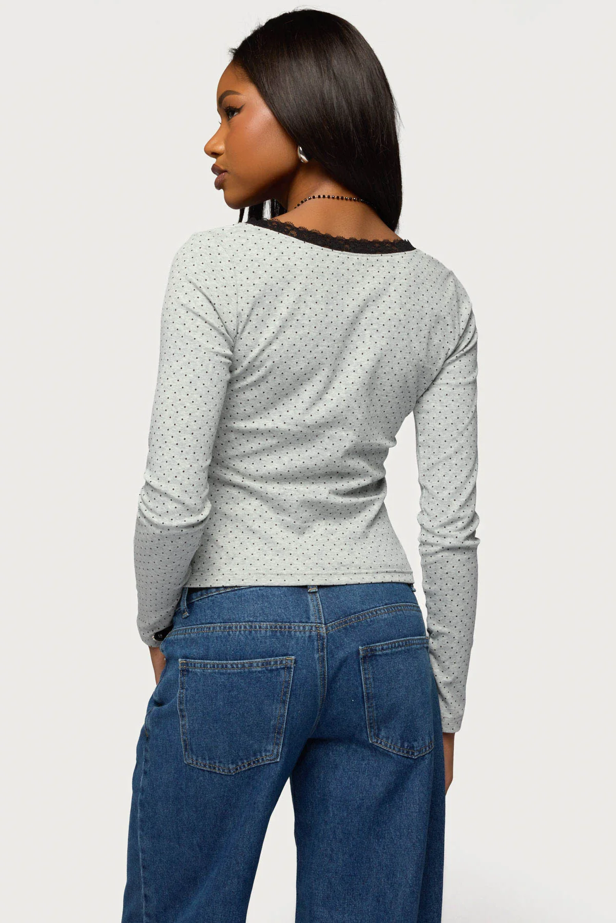 Morah Lacey Polka Dot Top - Image 4