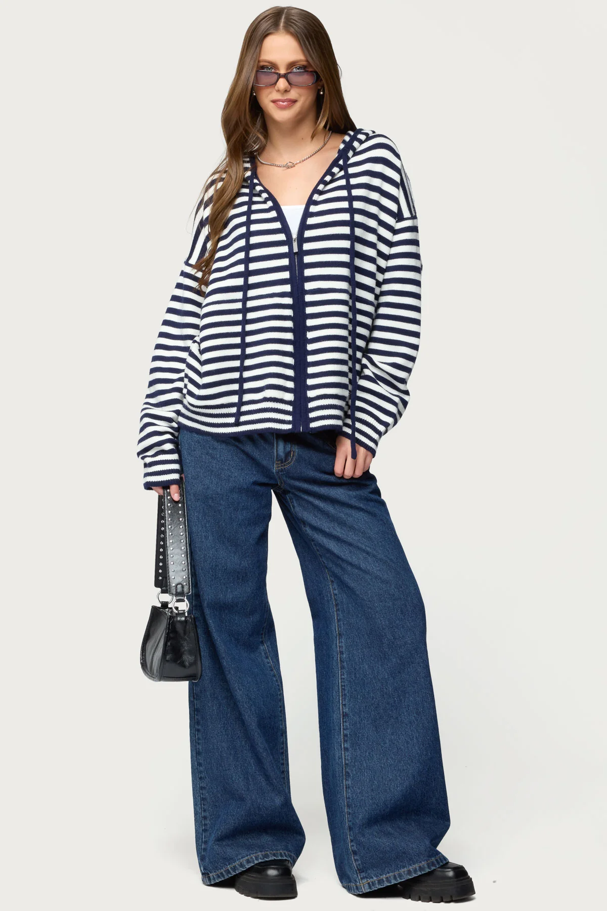 Safari Striped Knit Zip Up Hoodie - Image 2