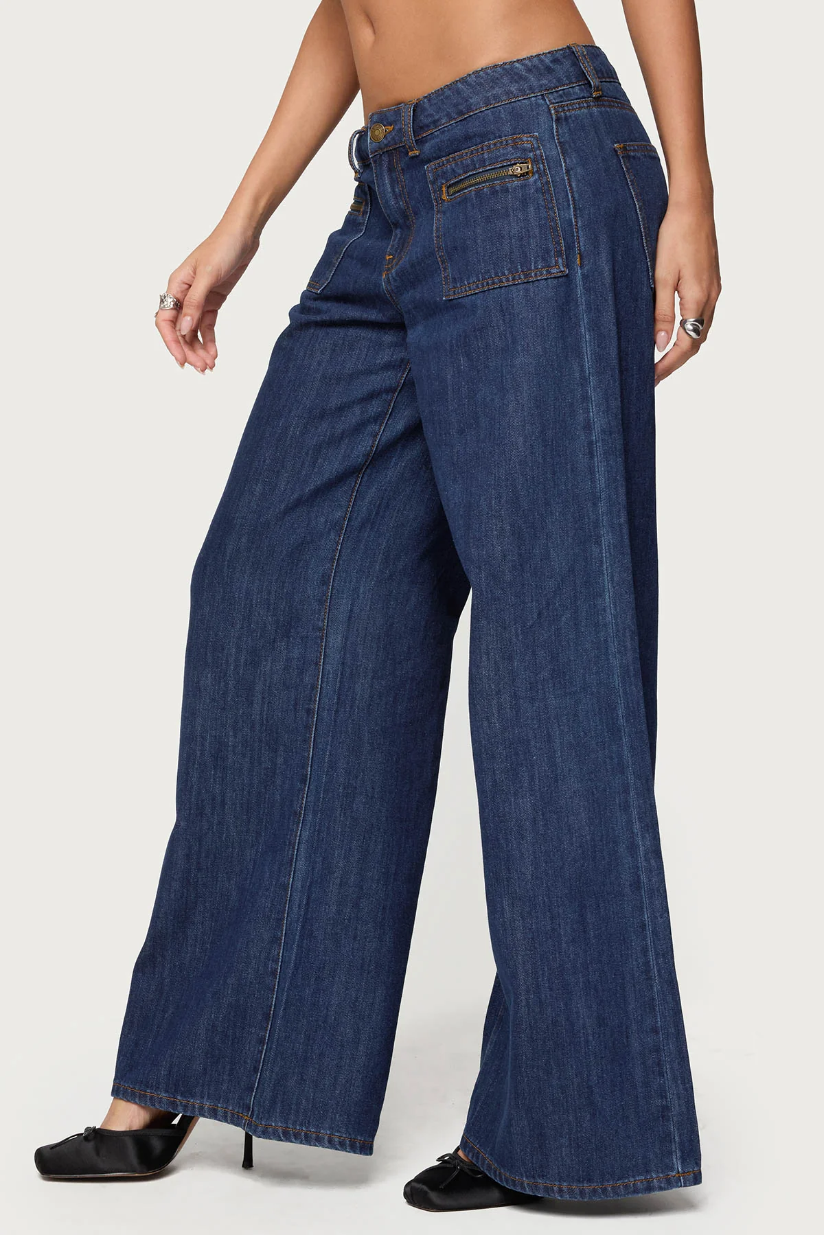 Jimena Low Rise Wide Leg Jeans - Image 4