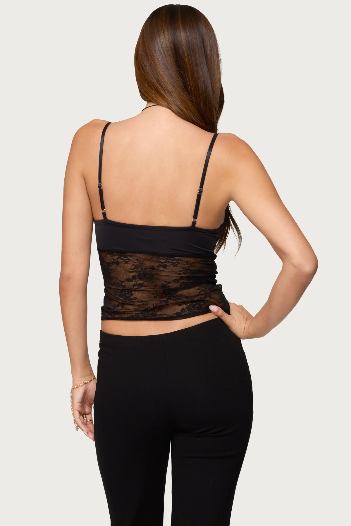 Damarie Cutout Ruched Sheer Lace Top - Image 4