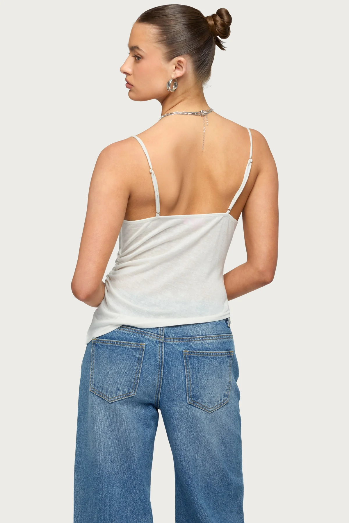 Asymmetric Cowl Neck Tank Top - Image 5