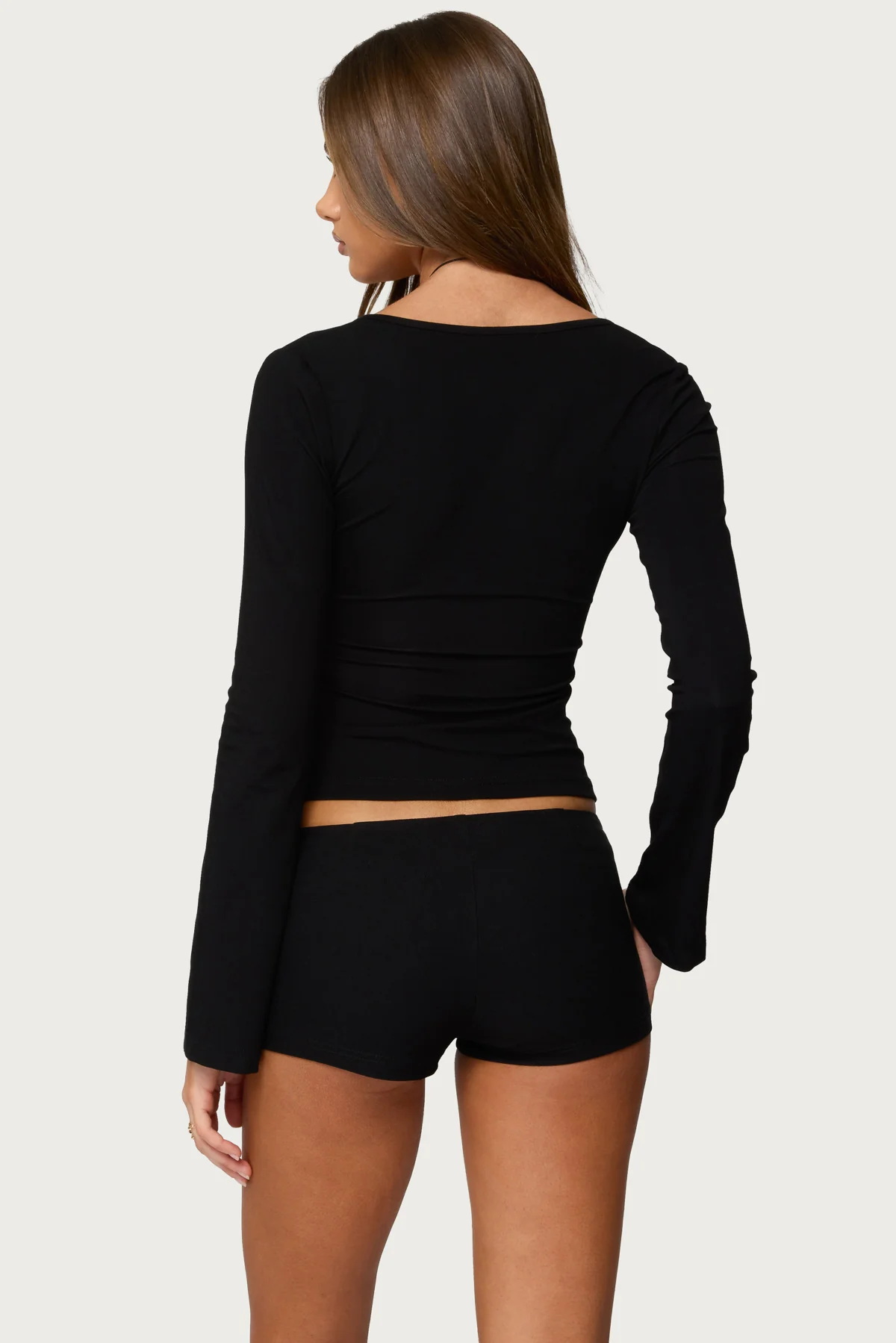 Kailee Cutout Long Sleeve Ribbed Top - Image 5