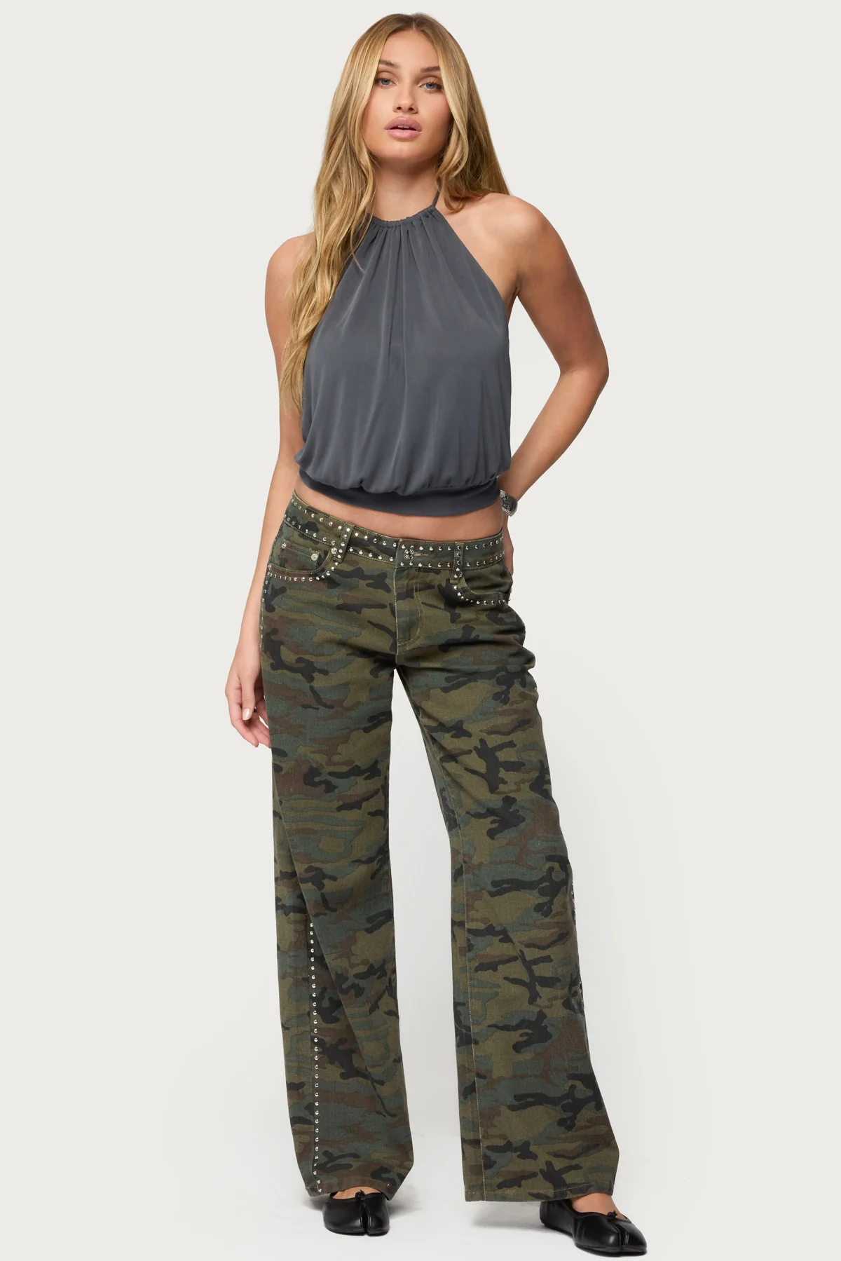 Kammy Draped Backless Halter Top - Image 5
