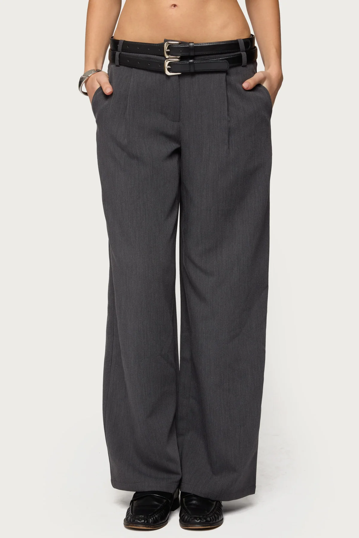 Andy Double Belt Straight Leg Tailored Pants - Image 2