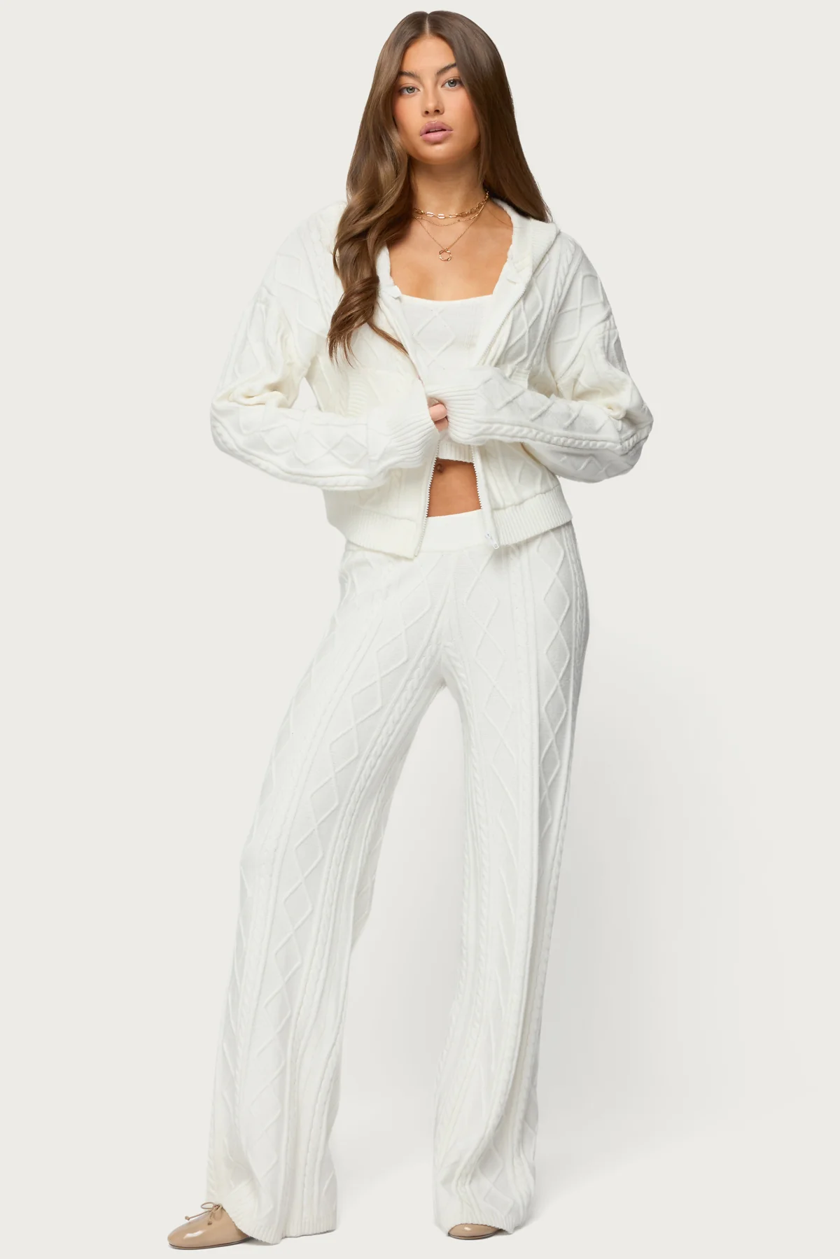 Louise Cable Knit Hooded Cardigan - Image 5