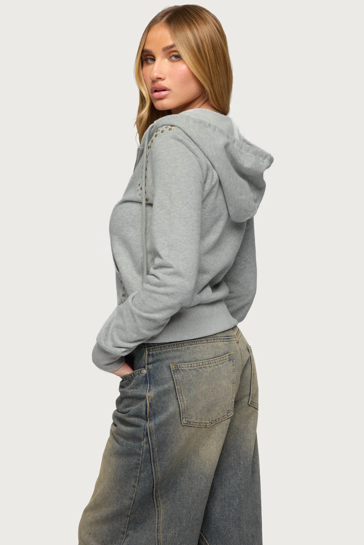 Patricia Studded Zip Up Hoodie - Image 5