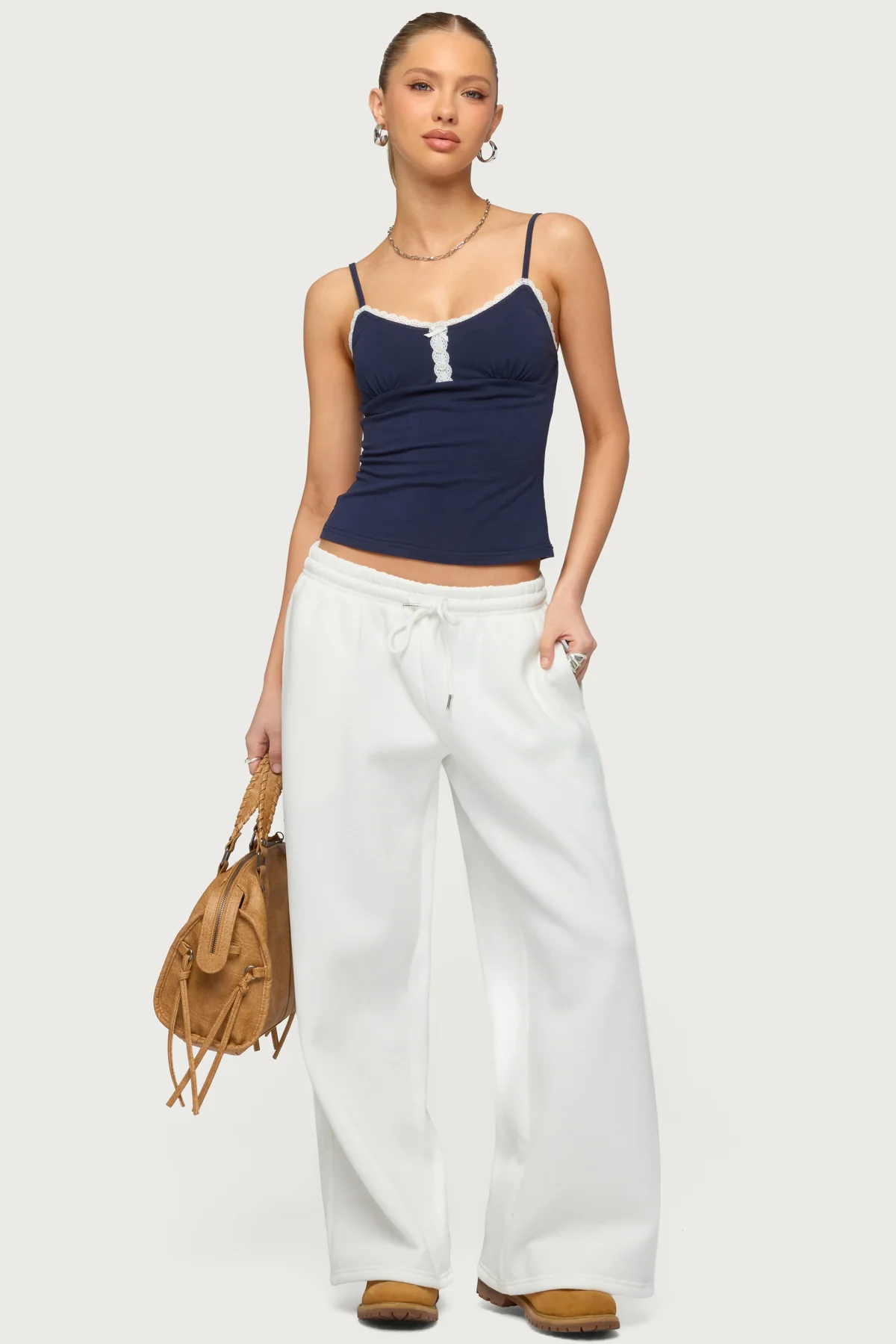 Olezka Contrast Lacey Tank Top - Image 2