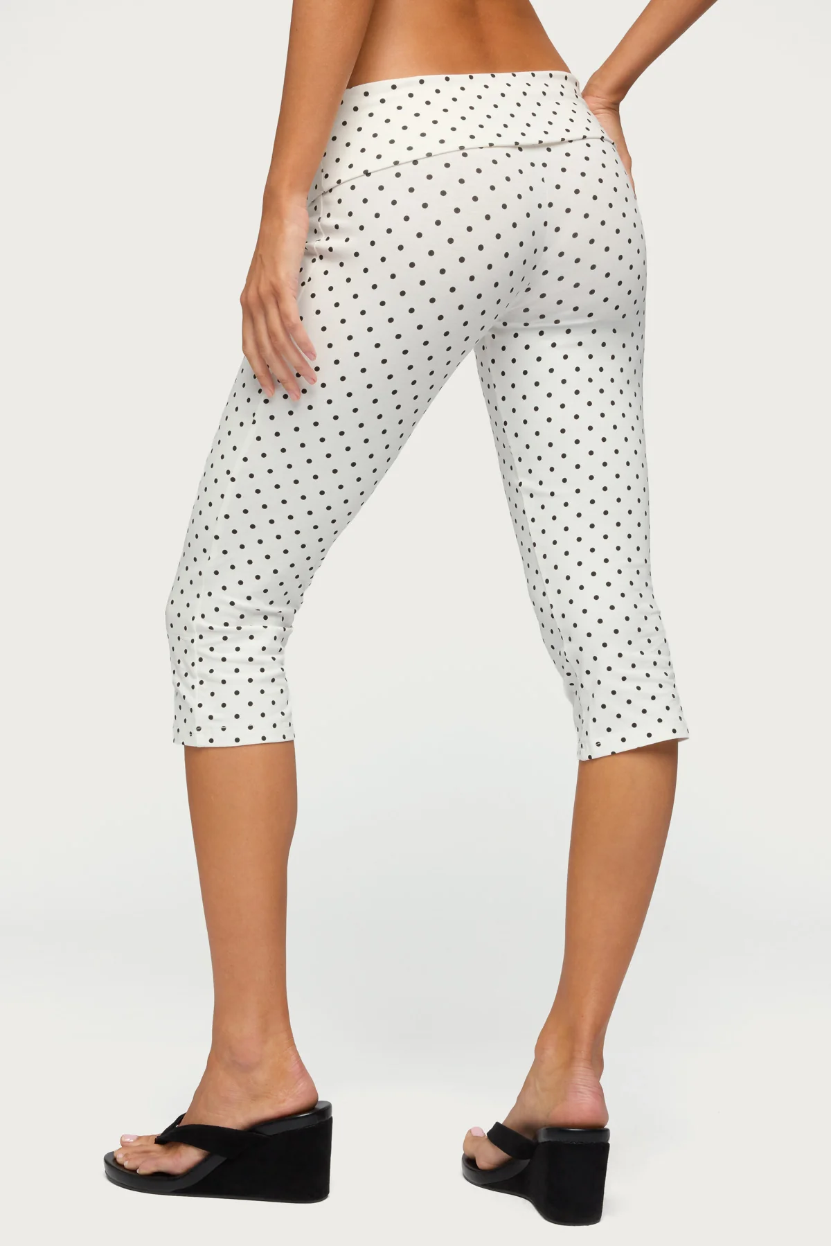 Eloisa Polka Dot Foldover Capri Pants - Image 4
