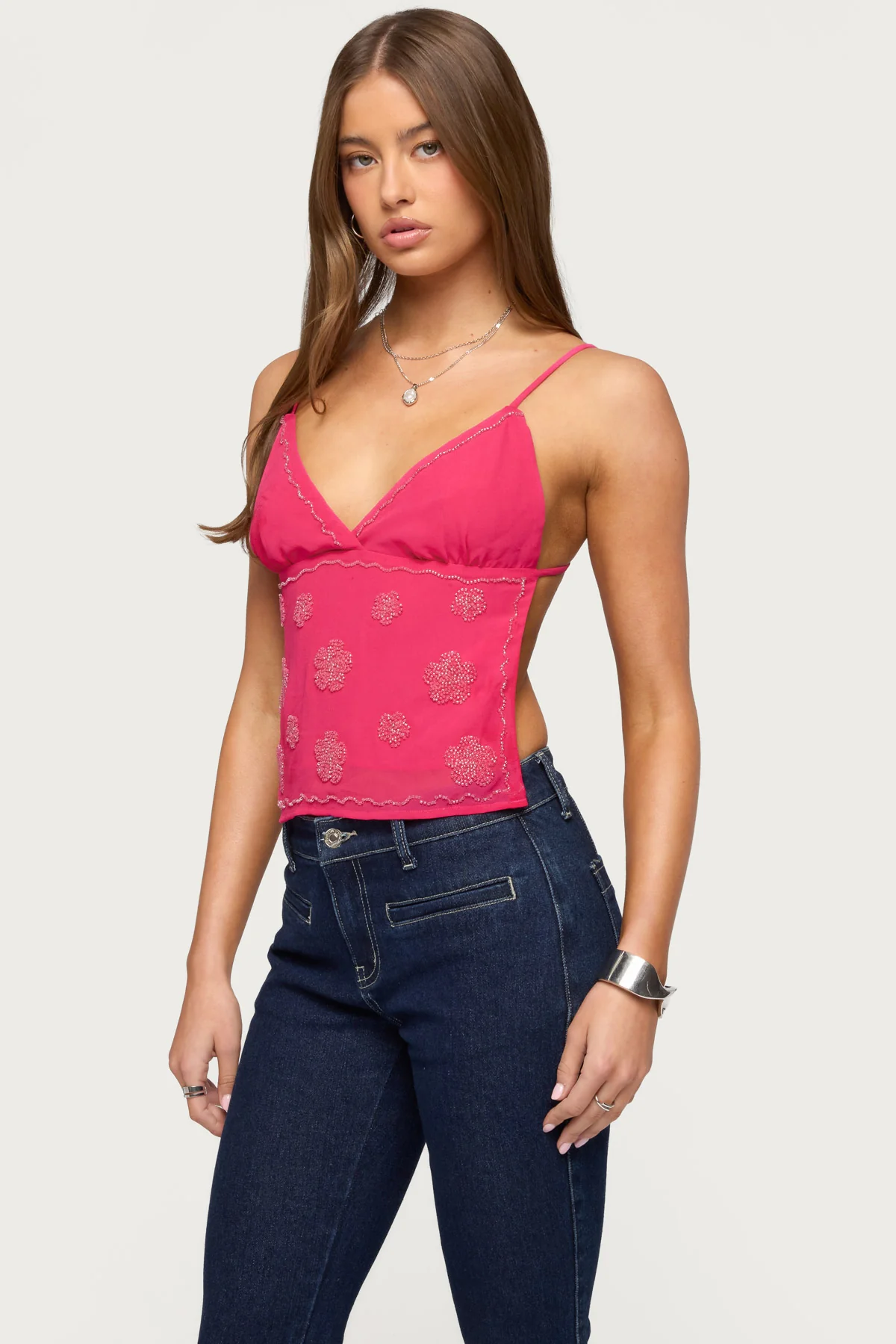 Kazi Backless Floral Bead Top - Image 4