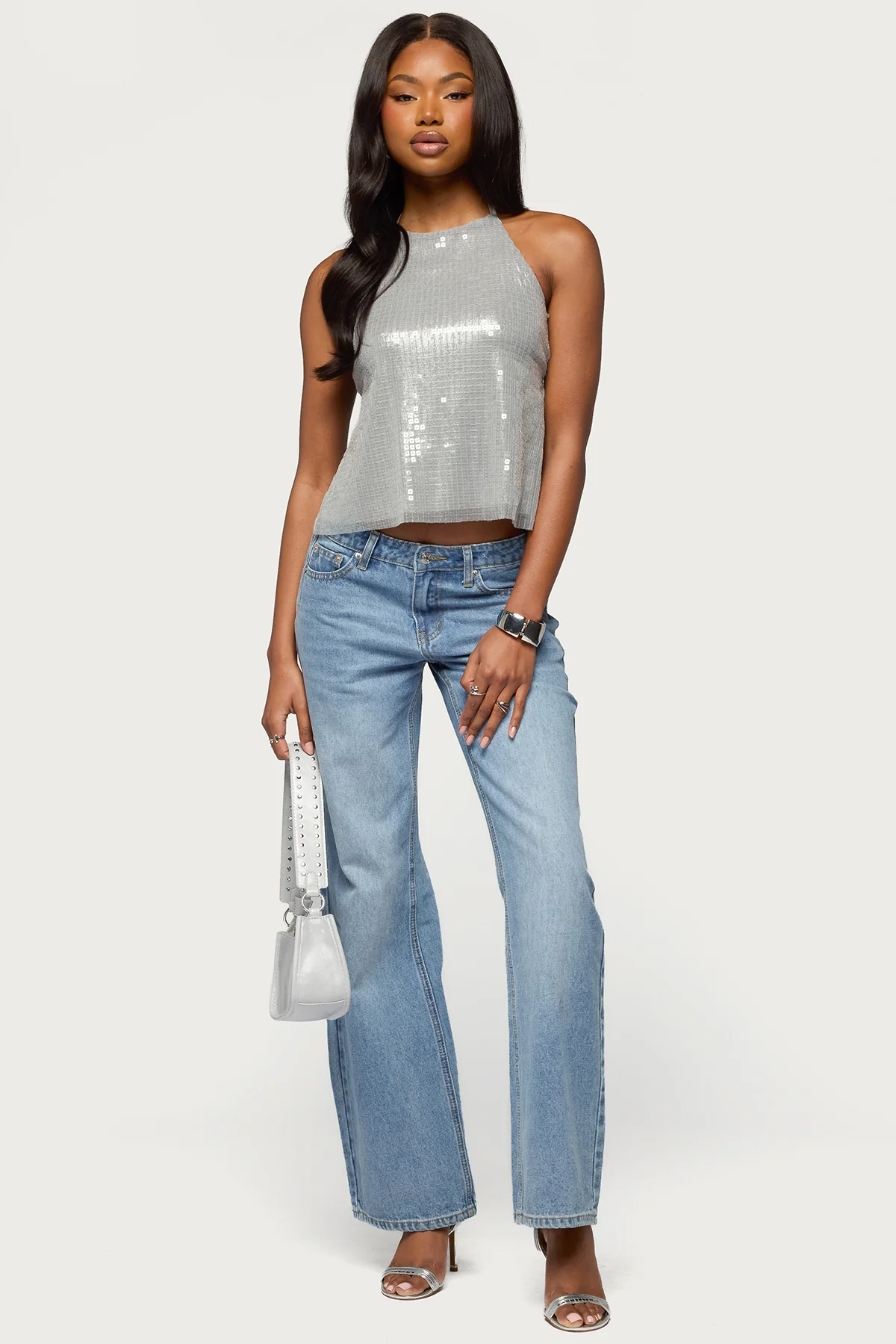 Itara Sequin Backless Halter Top - Image 2
