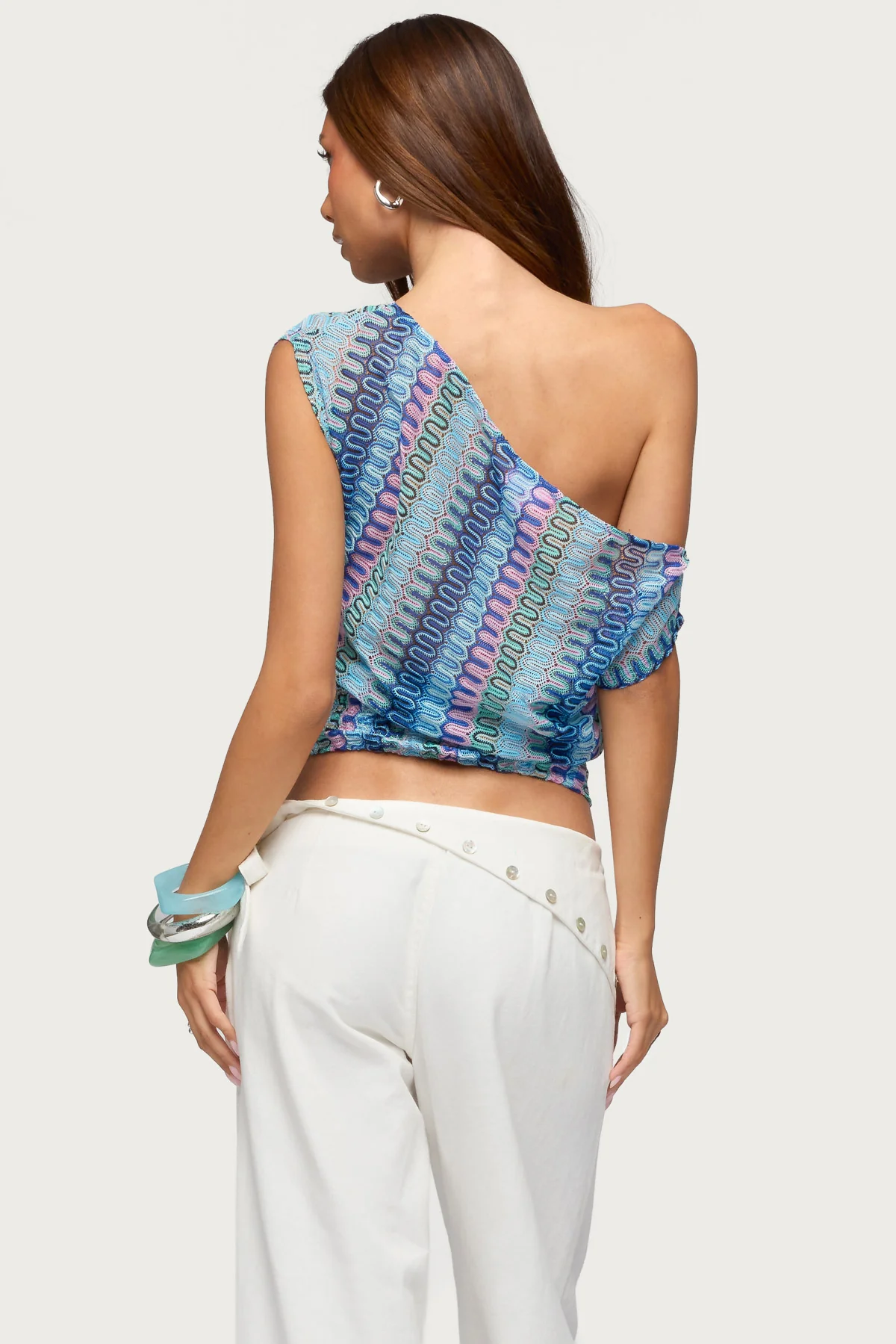 Taniya Off Shoulder Zigzag Knit Top - Image 4