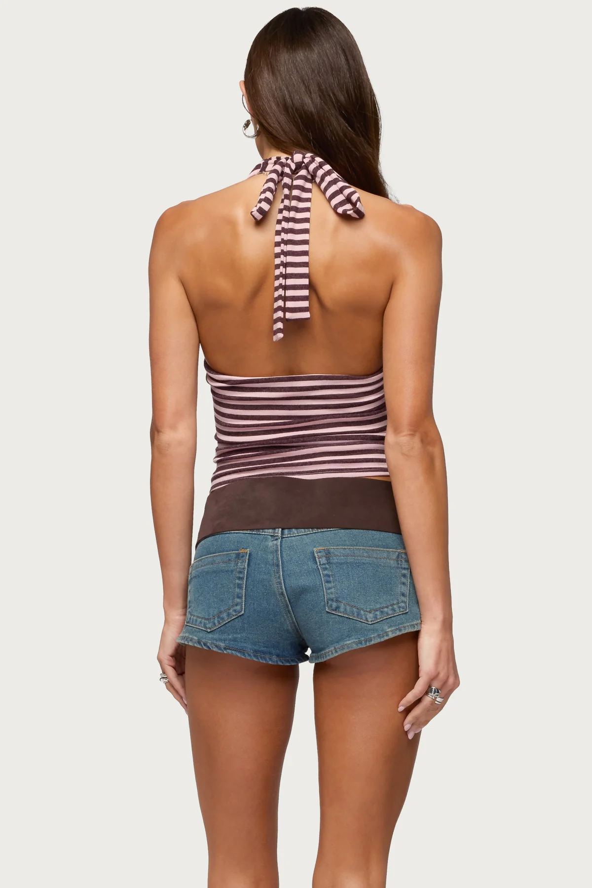Jena Striped Layered Cowl Neck Top - Image 4