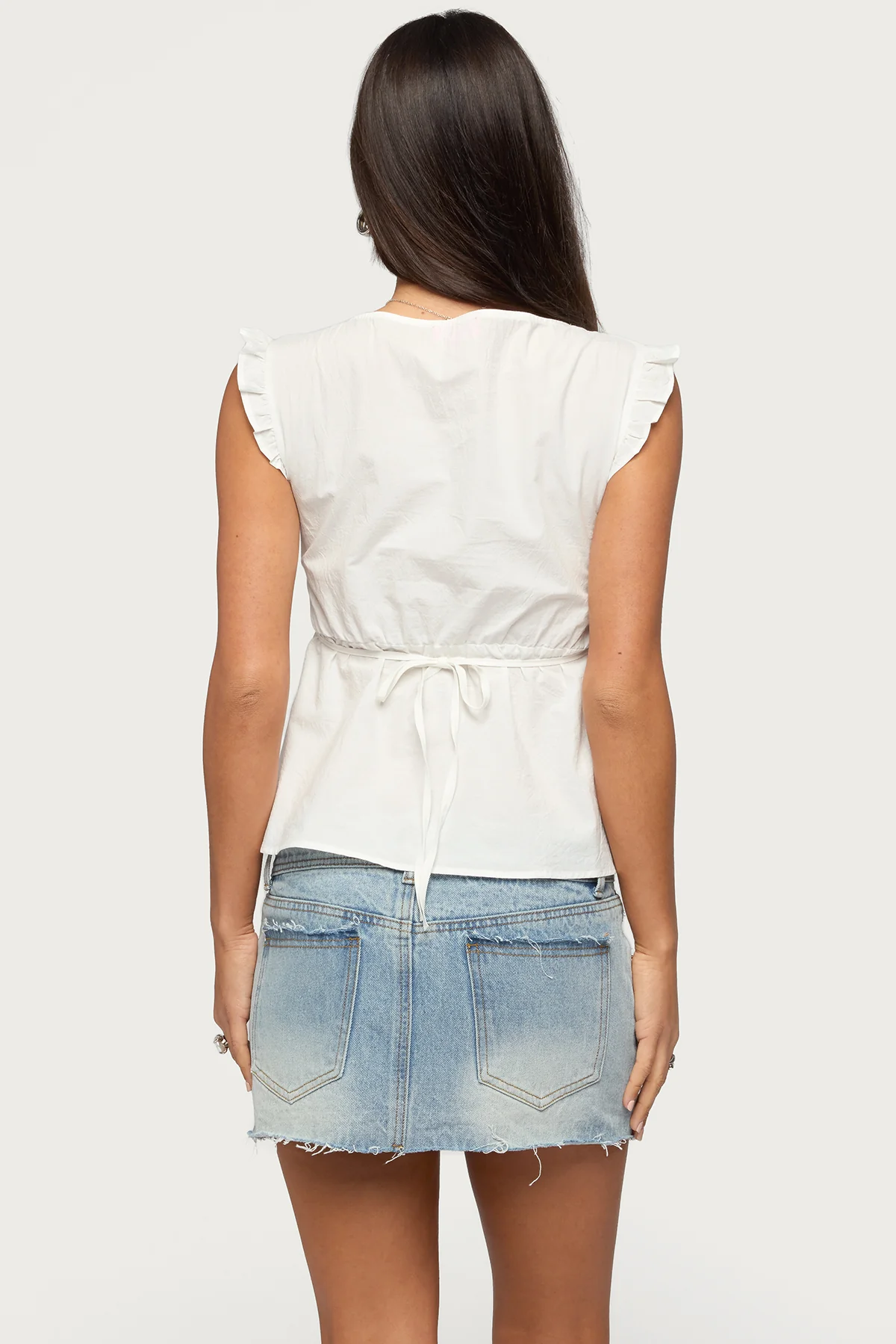 Meadow Linen Look Lacey Top - Image 5