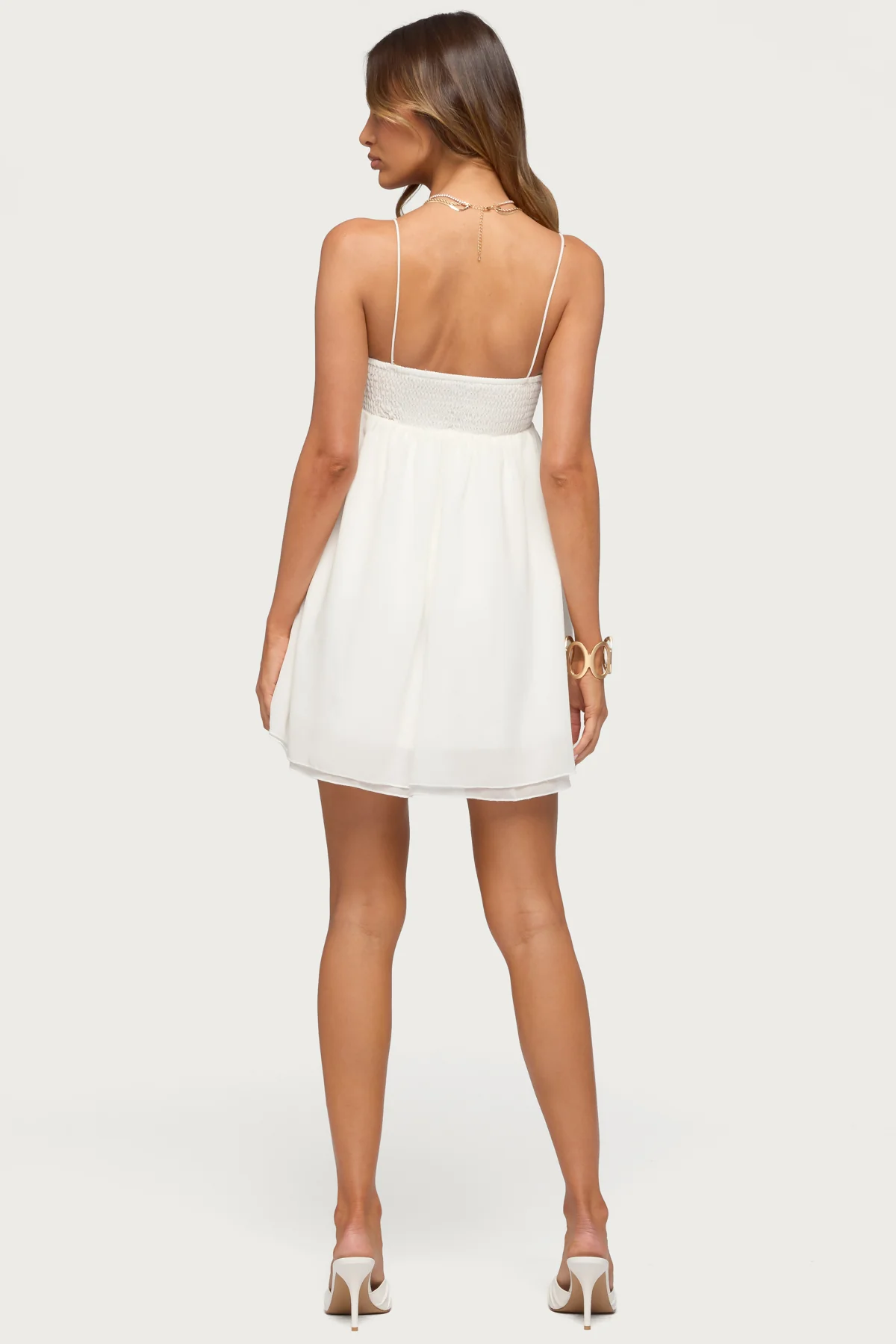 Ariellah Chiffon Babydoll Mini Dress - Image 6