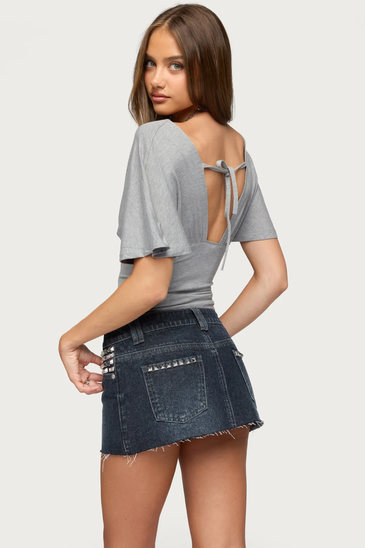 Betee Flutter Plunge Neck Top - Image 4