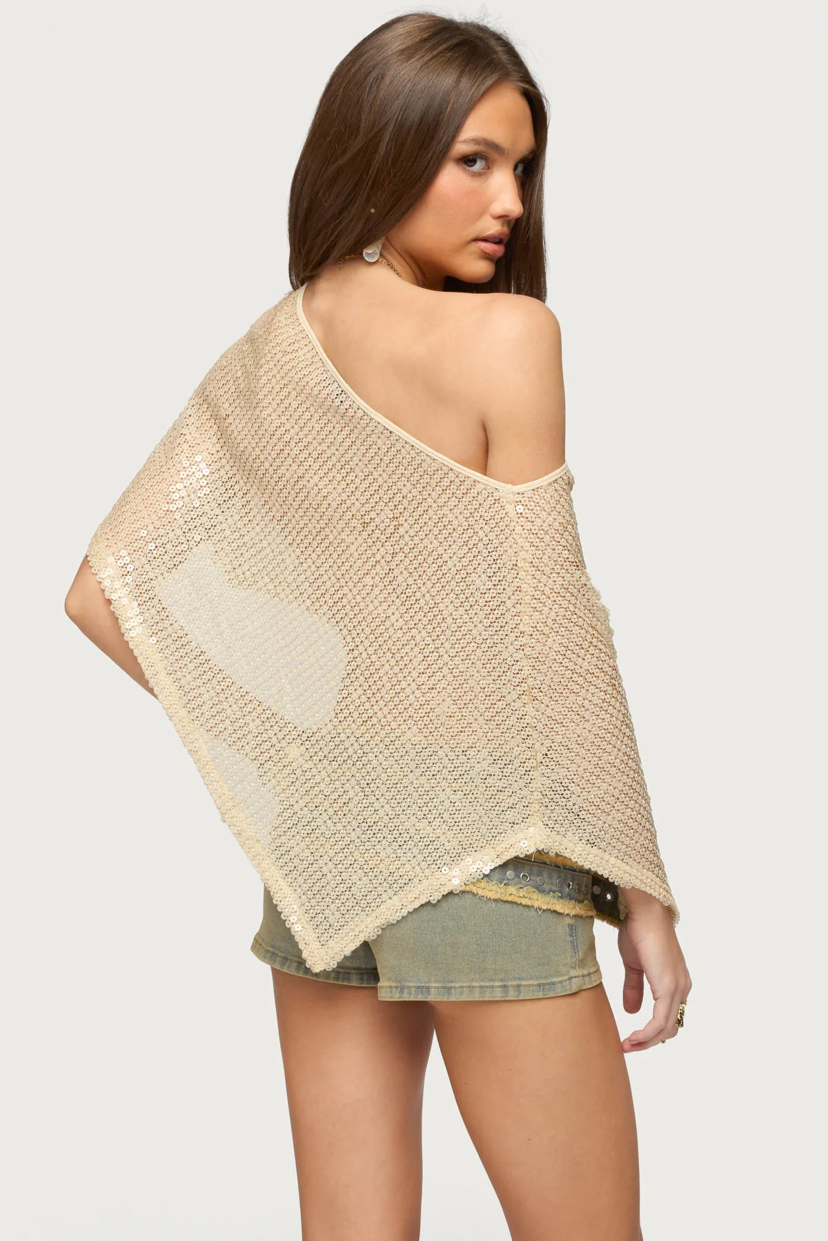 Alanna Sheer Sequin Poncho - Image 4