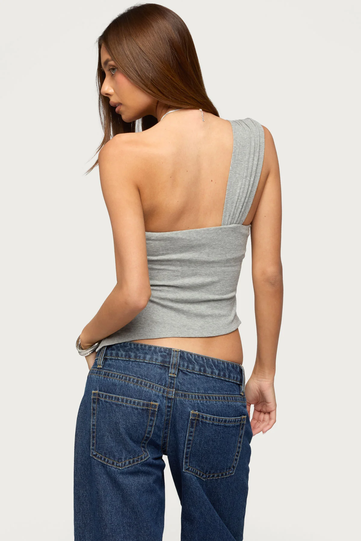 Zoie Draped Tie One Shoulder Top - Image 4
