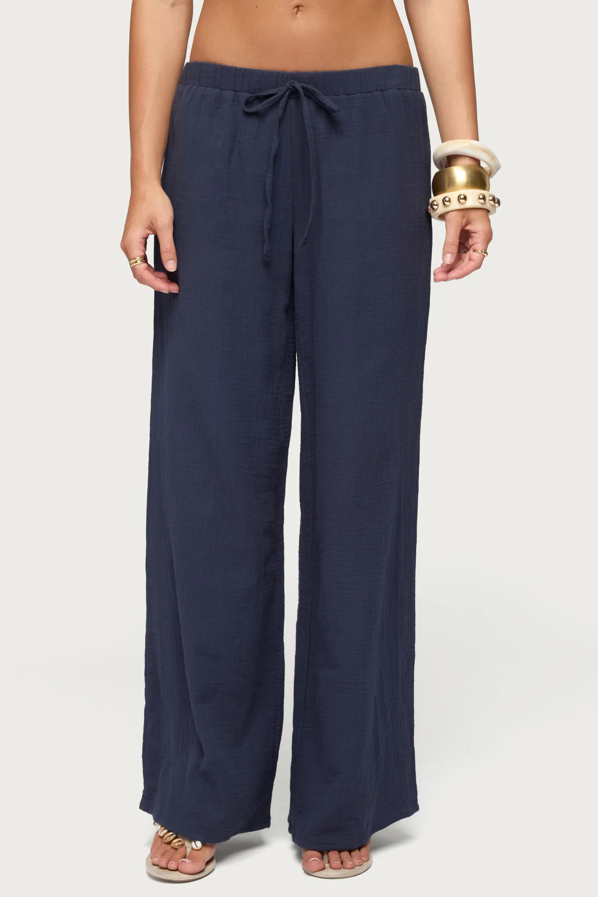 Viktoria Wide Leg Gauze Pants - Image 2