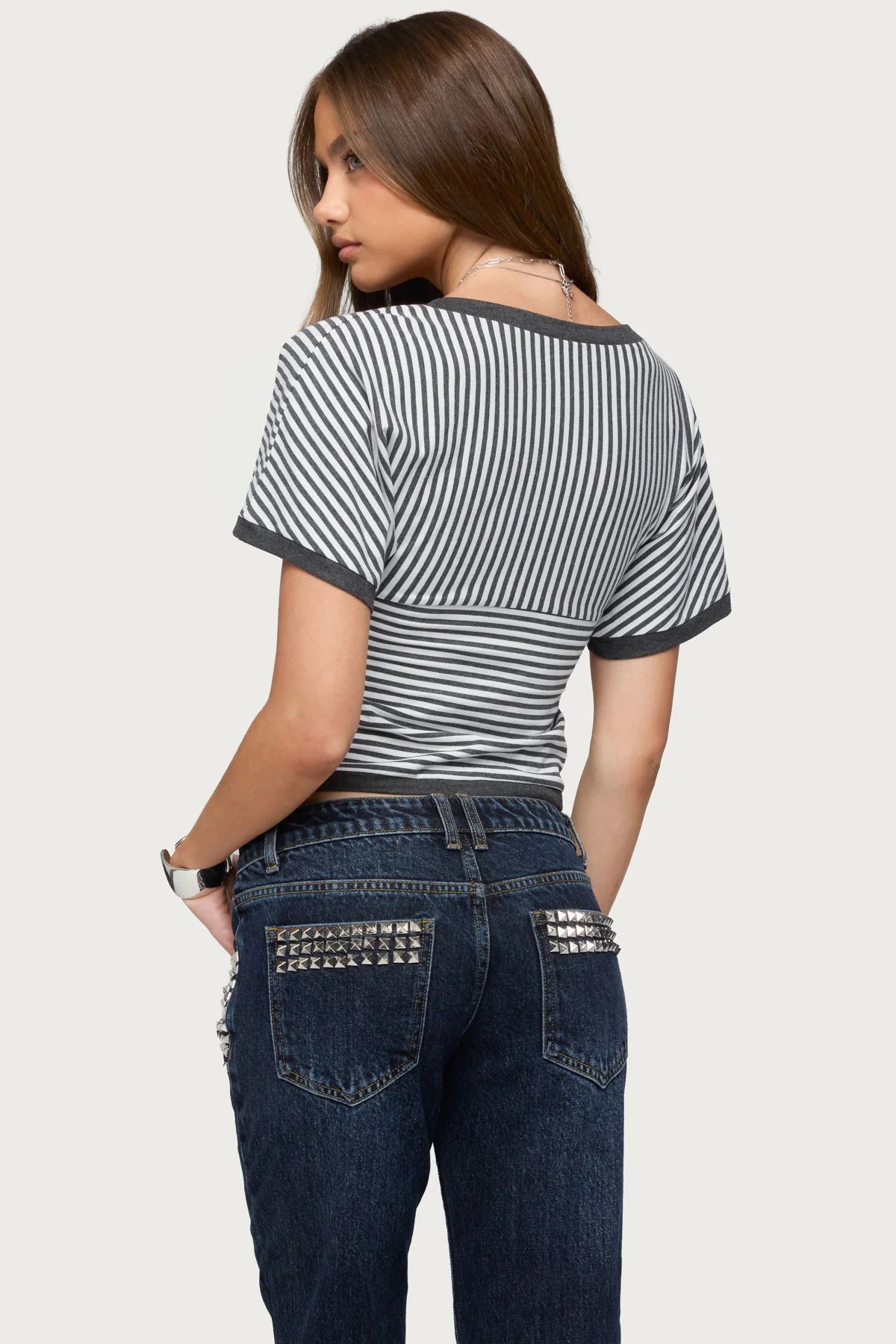 Primrose Striped V Neck Top - Image 5